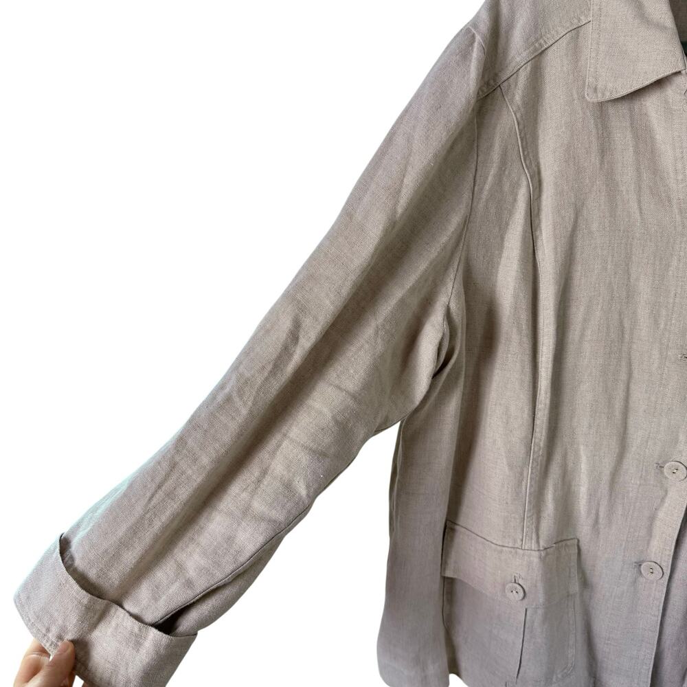 Charter Club Luxury 100% Linen Jacket Button Front‎ in Beige, Size 3X - Picture 6 of 11